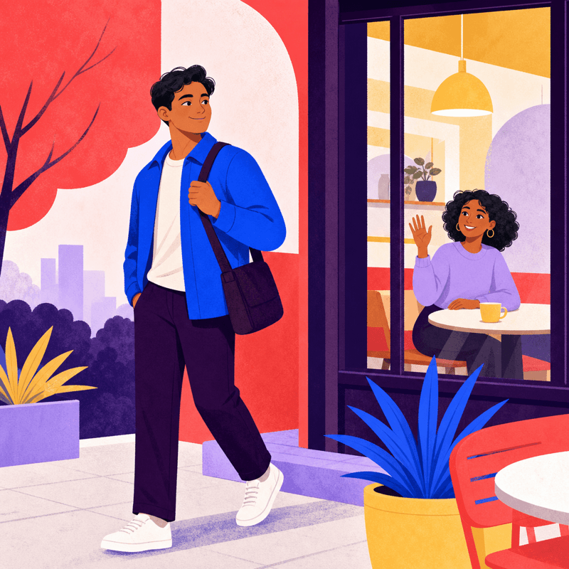Two people starting a friendly conversation